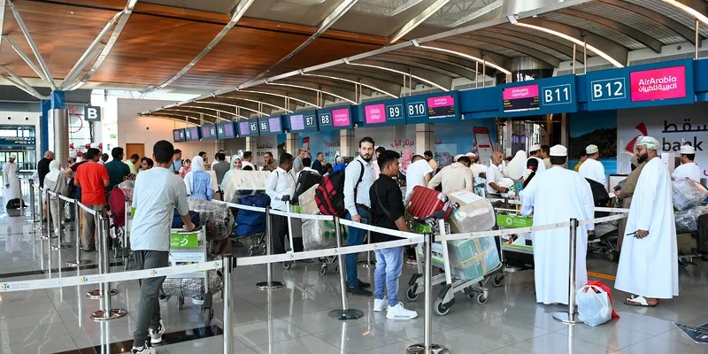 Вид на терминал Международного аэропорта Маската в Омане.